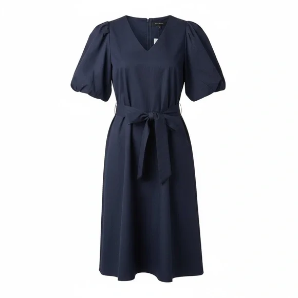 Banana Republic Factory Navy Blue Puff-Sleeve Midi Dress Size Medium NWT - Picture 6 of 6